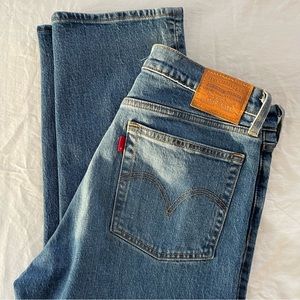 *RARE Blank Tab* Levi’s Wedgie Straight Dark Wash Jeans